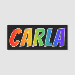[ Thumbnail: First Name "Carla": Fun Rainbow Coloring Name Tag ]