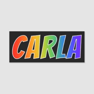 First Name "CARLA": Fun Rainbow Coloring Name Tag