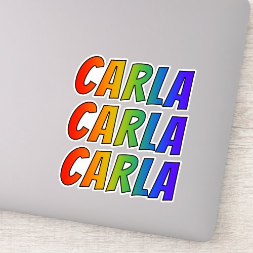 First Name CARLA w Fun Rainbow Coloring Sticker