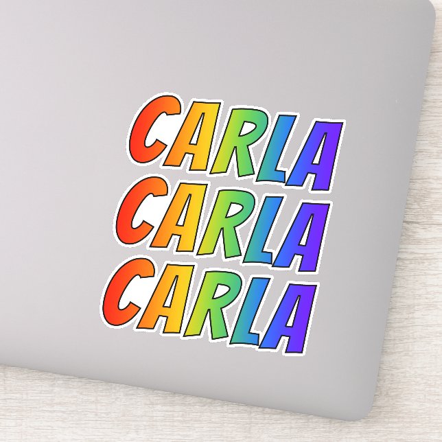 First Name "CARLA" w/ Fun Rainbow Coloring Sticker (Detail)