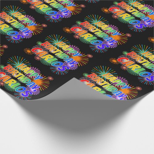 First Name CARLOS Fun HAPPY BIRTHDAY Wrapping Paper