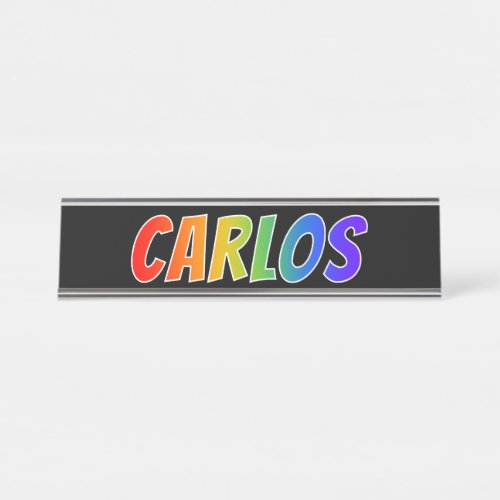 First Name CARLOS Fun Rainbow Coloring Desk Name Plate