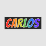 [ Thumbnail: First Name "Carlos": Fun Rainbow Coloring Name Tag ]