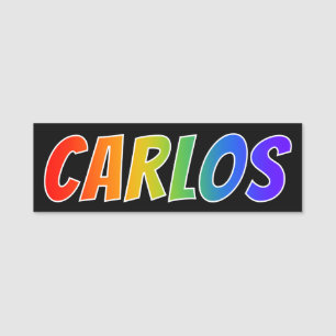 First Name "CARLOS": Fun Rainbow Coloring Name Tag
