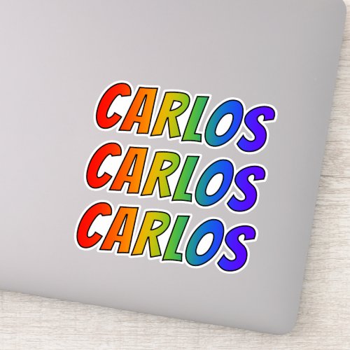 First Name CARLOS w Fun Rainbow Coloring Sticker