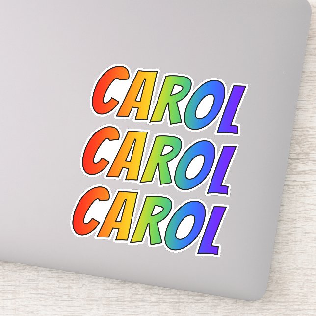 First Name "CAROL" w/ Fun Rainbow Coloring Sticker (Detail)