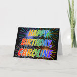 [ Thumbnail: First Name "Caroline" Fun "Happy Birthday" Card ]
