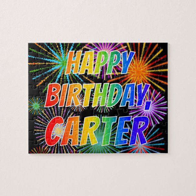First Name "CARTER", Fun "HAPPY BIRTHDAY" Jigsaw Puzzle (Horizontal)