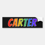 [ Thumbnail: First Name "Carter": Fun Rainbow Coloring Bumper Sticker ]
