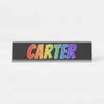 [ Thumbnail: First Name "Carter": Fun Rainbow Coloring Desk Name Plate ]