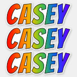 [ Thumbnail: First Name "Casey" W/ Fun Rainbow Coloring Sticker ]