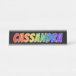 [ Thumbnail: First Name "Cassandra": Fun Rainbow Coloring Desk Name Plate ]