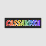 [ Thumbnail: First Name "Cassandra": Fun Rainbow Coloring Name Tag ]