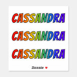[ Thumbnail: First Name "Cassandra" W/ Fun Rainbow Coloring Sticker ]