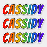 [ Thumbnail: First Name "Cassidy" W/ Fun Rainbow Coloring Sticker ]