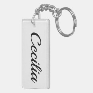 first name Cecilia black and white Keychain