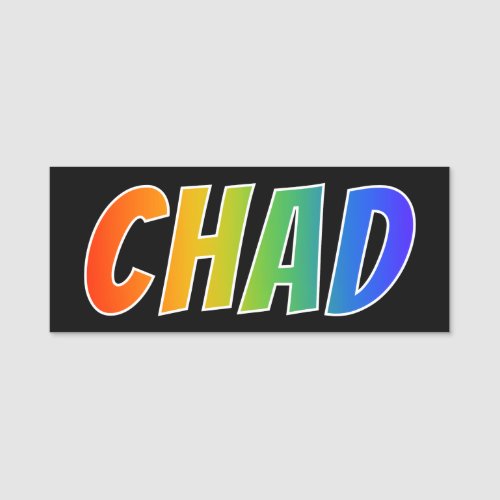 First Name CHAD Fun Rainbow Coloring Name Tag