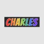 [ Thumbnail: First Name "Charles": Fun Rainbow Coloring Name Tag ]
