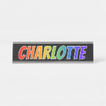 [ Thumbnail: First Name "Charlotte": Fun Rainbow Coloring Desk Name Plate ]