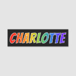 [ Thumbnail: First Name "Charlotte": Fun Rainbow Coloring Name Tag ]