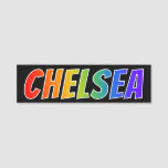 [ Thumbnail: First Name "Chelsea": Fun Rainbow Coloring Name Tag ]