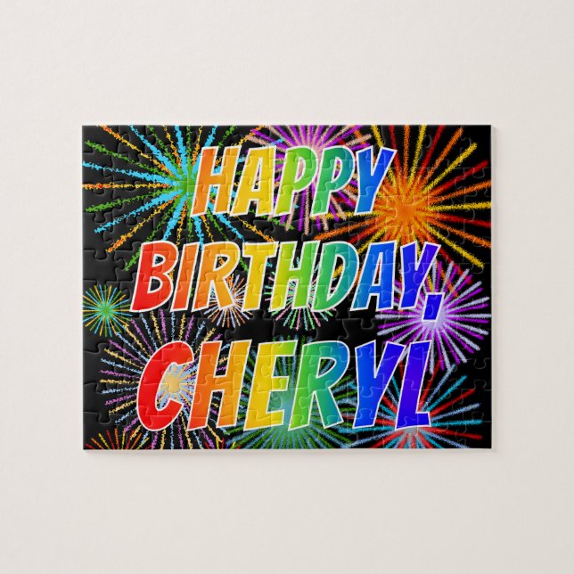 First Name "CHERYL", Fun "HAPPY BIRTHDAY" Jigsaw Puzzle (Horizontal)