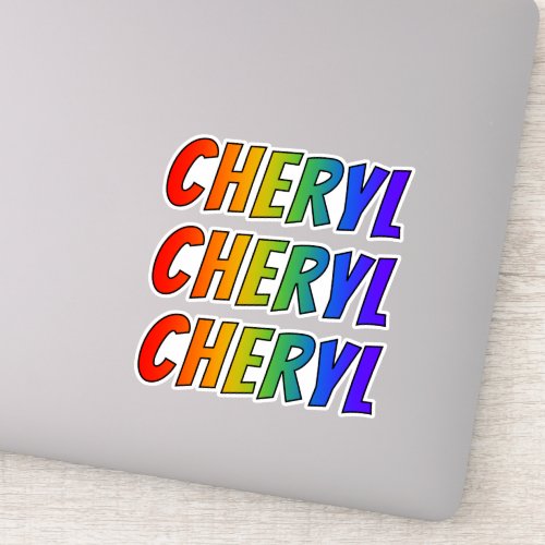 First Name CHERYL w Fun Rainbow Coloring Sticker
