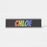 [ Thumbnail: First Name "Chloe": Fun Rainbow Coloring Desk Name Plate ]