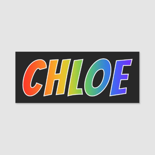 First Name CHLOE Fun Rainbow Coloring Name Tag