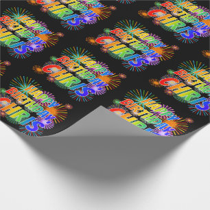 First Name "CHRIS", Fun "HAPPY BIRTHDAY" Wrapping Paper