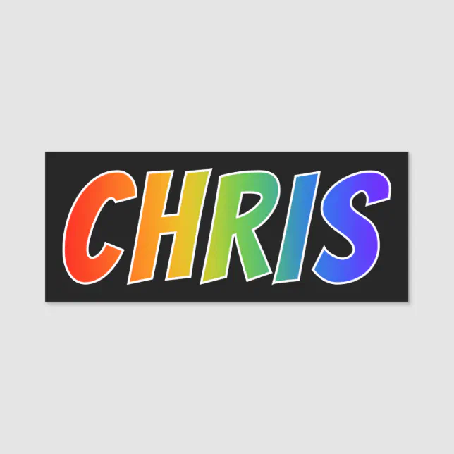 First Name "CHRIS" Fun Rainbow Coloring Name Tag Zazzle