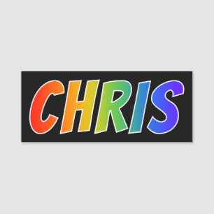 First Name "CHRIS": Fun Rainbow Coloring Tag