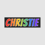[ Thumbnail: First Name "Christie": Fun Rainbow Coloring Name Tag ]
