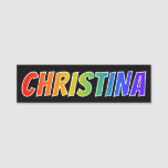 [ Thumbnail: First Name "Christina": Fun Rainbow Coloring Name Tag ]