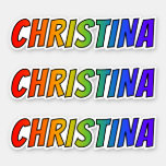 [ Thumbnail: First Name "Christina" W/ Fun Rainbow Coloring Sticker ]