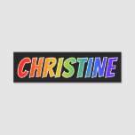 [ Thumbnail: First Name "Christine": Fun Rainbow Coloring Name Tag ]
