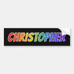 [ Thumbnail: First Name "Christopher": Fun Rainbow Coloring Bumper Sticker ]