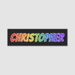 [ Thumbnail: First Name "Christopher": Fun Rainbow Coloring Name Tag ]