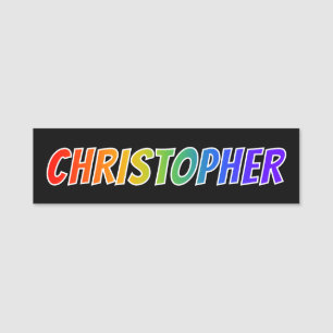 First Name "CHRISTOPHER": Fun Rainbow Coloring Name Tag