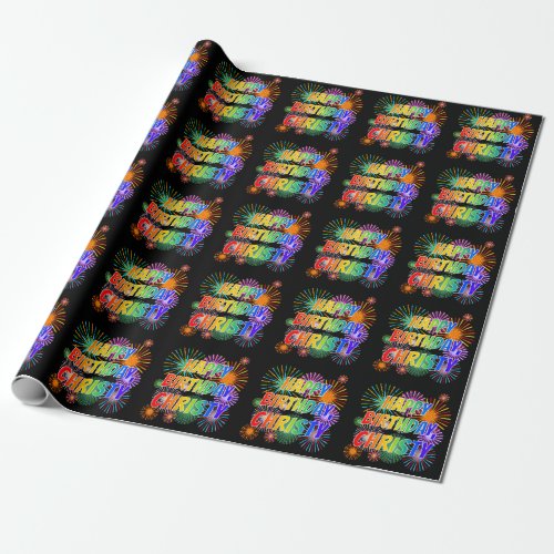 First Name CHRISTY Fun HAPPY BIRTHDAY Wrapping Paper