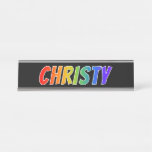 [ Thumbnail: First Name "Christy": Fun Rainbow Coloring Desk Name Plate ]