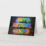 [ Thumbnail: First Name "Cindy" Fun "Happy Birthday" Card ]