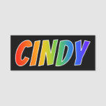 [ Thumbnail: First Name "Cindy": Fun Rainbow Coloring Name Tag ]