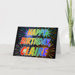 [ Thumbnail: First Name "Claire" Fun "Happy Birthday" Card ]