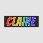 [ Thumbnail: First Name "Claire": Fun Rainbow Coloring Name Tag ]