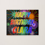 [ Thumbnail: First Name "Clara", Fun "Happy Birthday" Jigsaw Puzzle ]