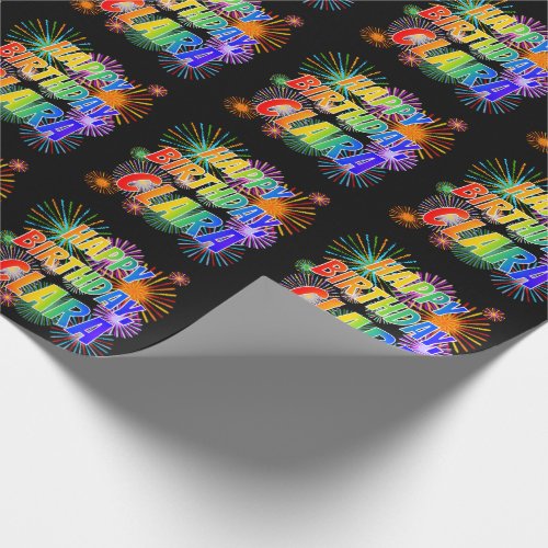 First Name CLARA Fun HAPPY BIRTHDAY Wrapping Paper