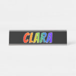 [ Thumbnail: First Name "Clara": Fun Rainbow Coloring Desk Name Plate ]