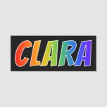 [ Thumbnail: First Name "Clara": Fun Rainbow Coloring Name Tag ]