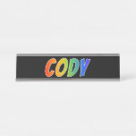 [ Thumbnail: First Name "Cody": Fun Rainbow Coloring Desk Name Plate ]